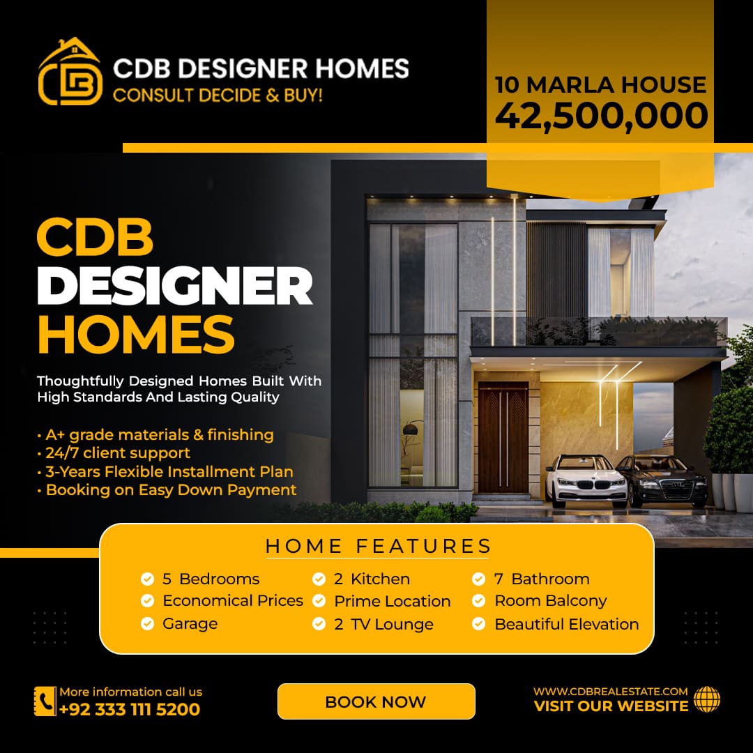 CDB DESIGNER HOMES 10 MARLA FEATURES
