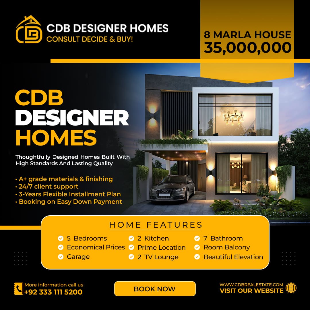 CDB DESIGNER HOMES 8 MARLA FEATURES